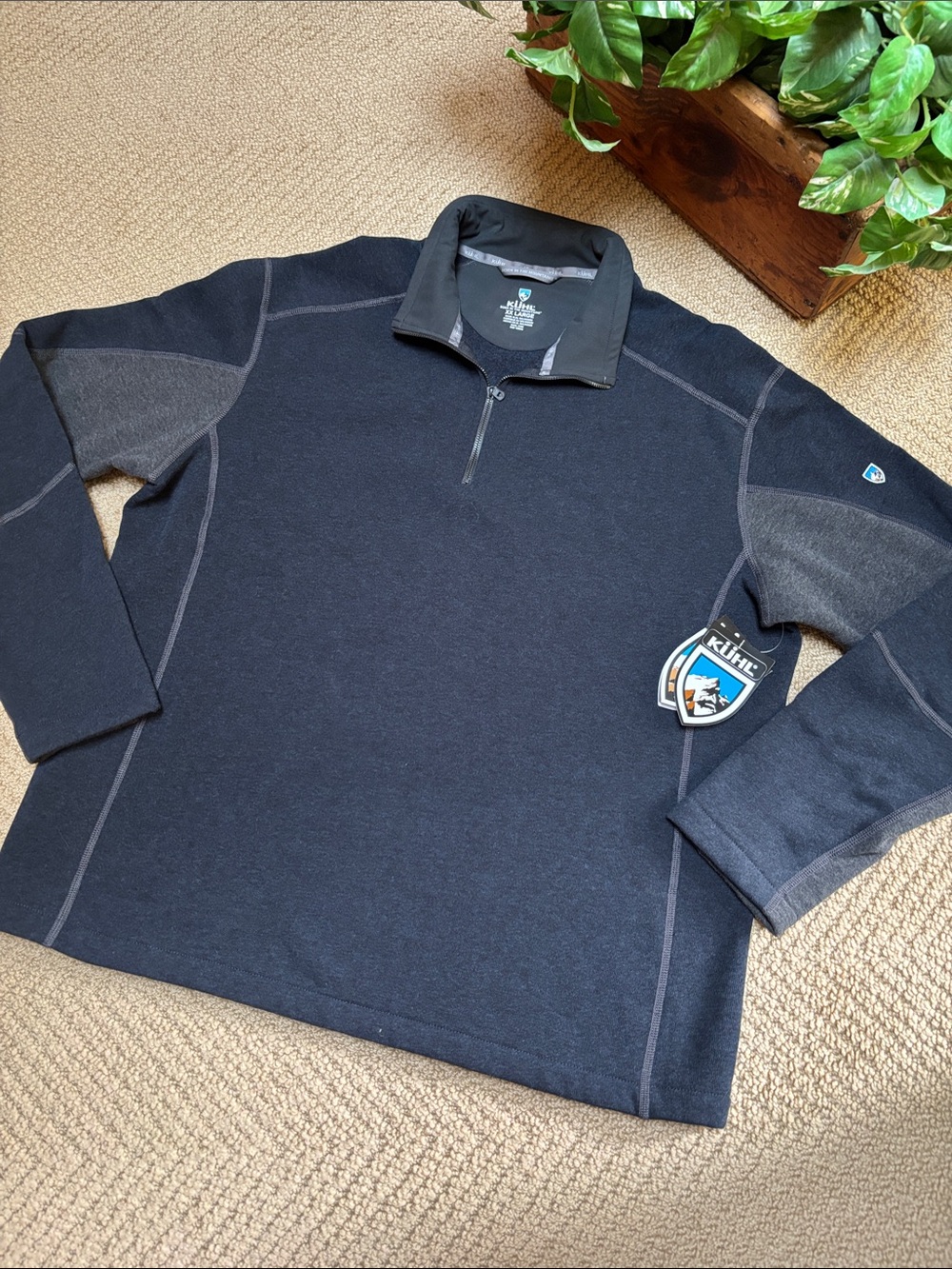 Kuhl Men's Black and Gray Quarter-Zip Pullover